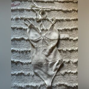 SOLD Abercrombie crochet bodysuit, NEW WITH TAGS
